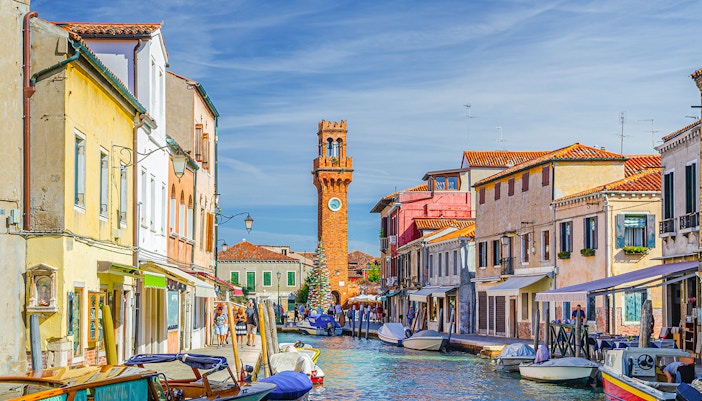Murano islands with Torre dell'Orologio clock tower