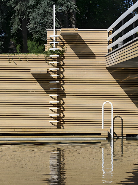 Villa Cavrois modernist architecture with pool and terrace in Croix, France.