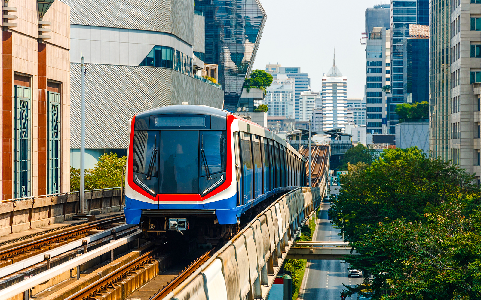 A skytrain in Bangkok
