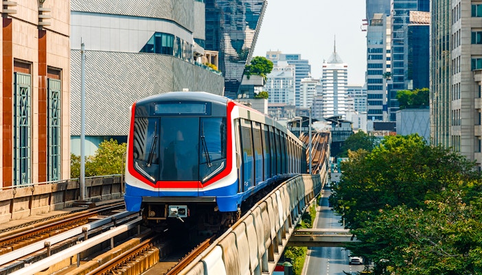 A Skytrain in Bangkok - Chao Phraya cruises
