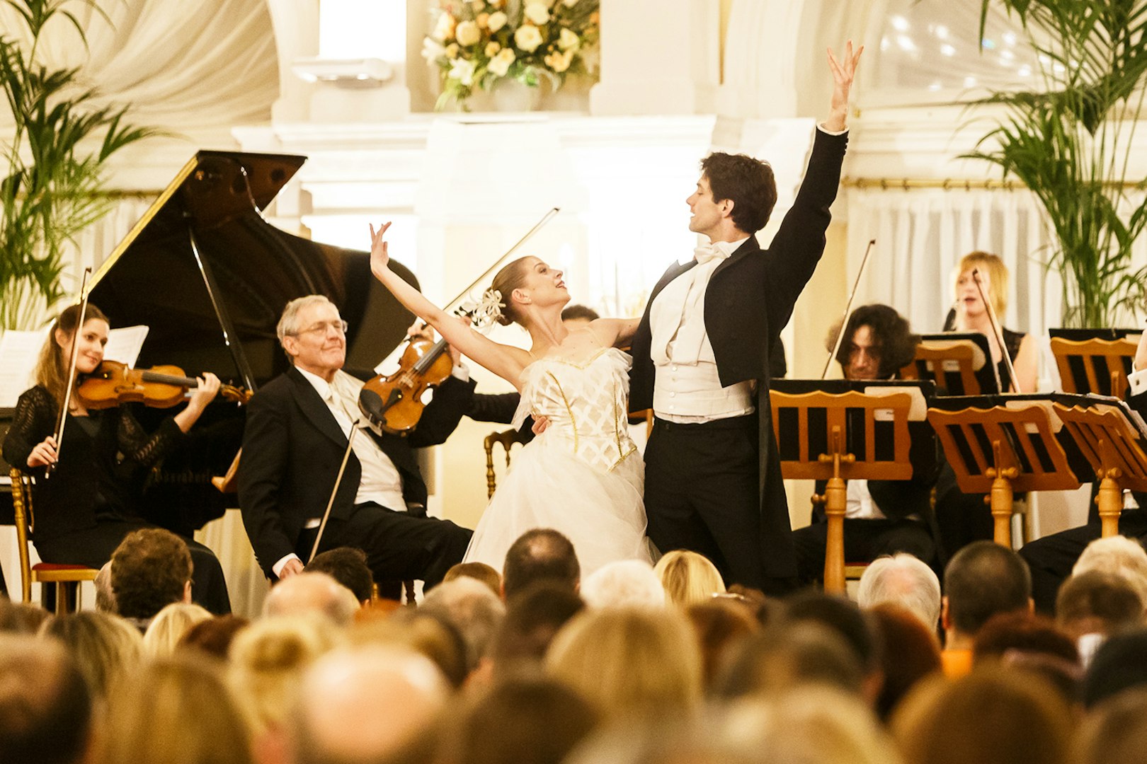 Mozart and Strauss concert with dancers and orchestra at Kursalon Vienna.