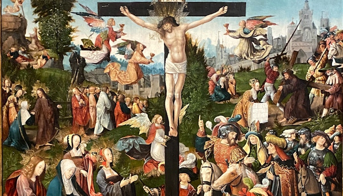 The Crucifixion by Oostsanen at the Rijksmuseum