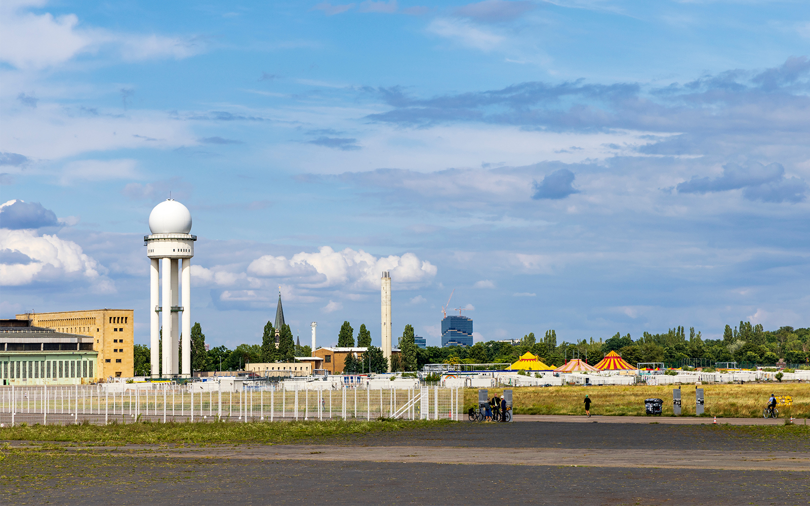 Former airport in Berlin city in use as recreational space known as Tempelhofer Feld in Berlin Germany in Europe