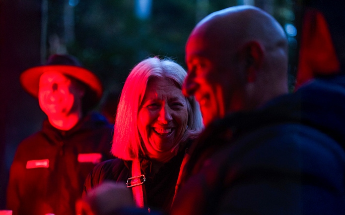 Visitors enjoying the Evening Rainforest & Glow Worm Experience.