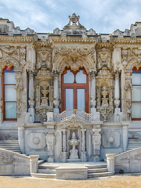 Ihlamur Palace facade with ornate architectural details, Istanbul.