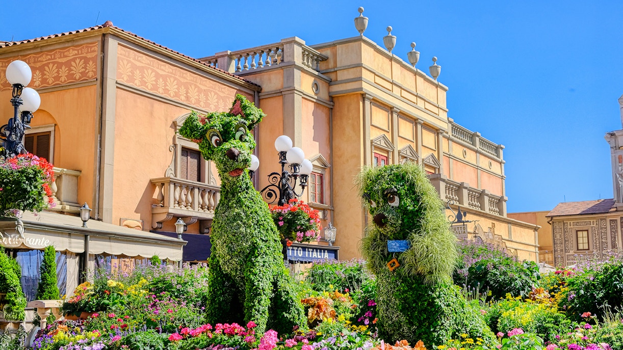 Topiary sculptures at EPCOT Flower Garden Festival, Walt Disney Resort Orlando.
