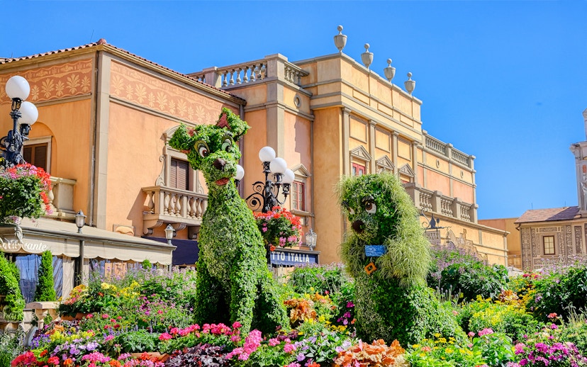 Topiary sculptures at EPCOT Flower Garden Festival, Walt Disney Resort Orlando.