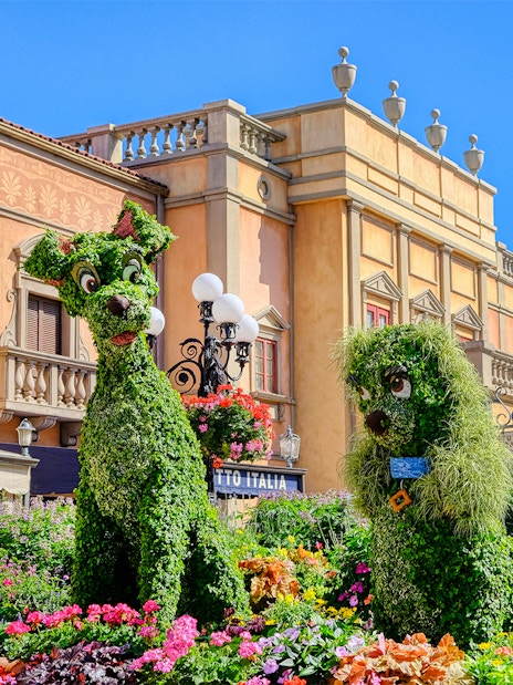 Topiary sculptures at EPCOT Flower Garden Festival, Walt Disney Resort Orlando.