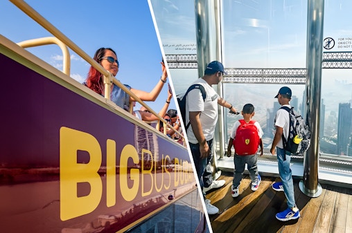 Kombi: Dubai Hop-on Hop-off Bus Tour mit Dhow Cruise + The View At The Palm Tickets