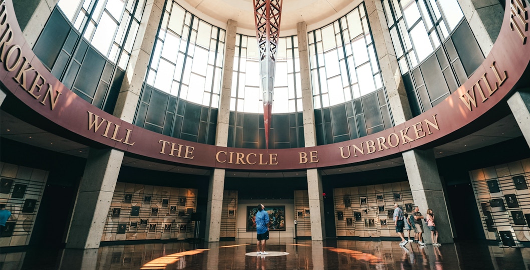 Visitors inside the Country Music Hall of Fame and Museum, Nashville.