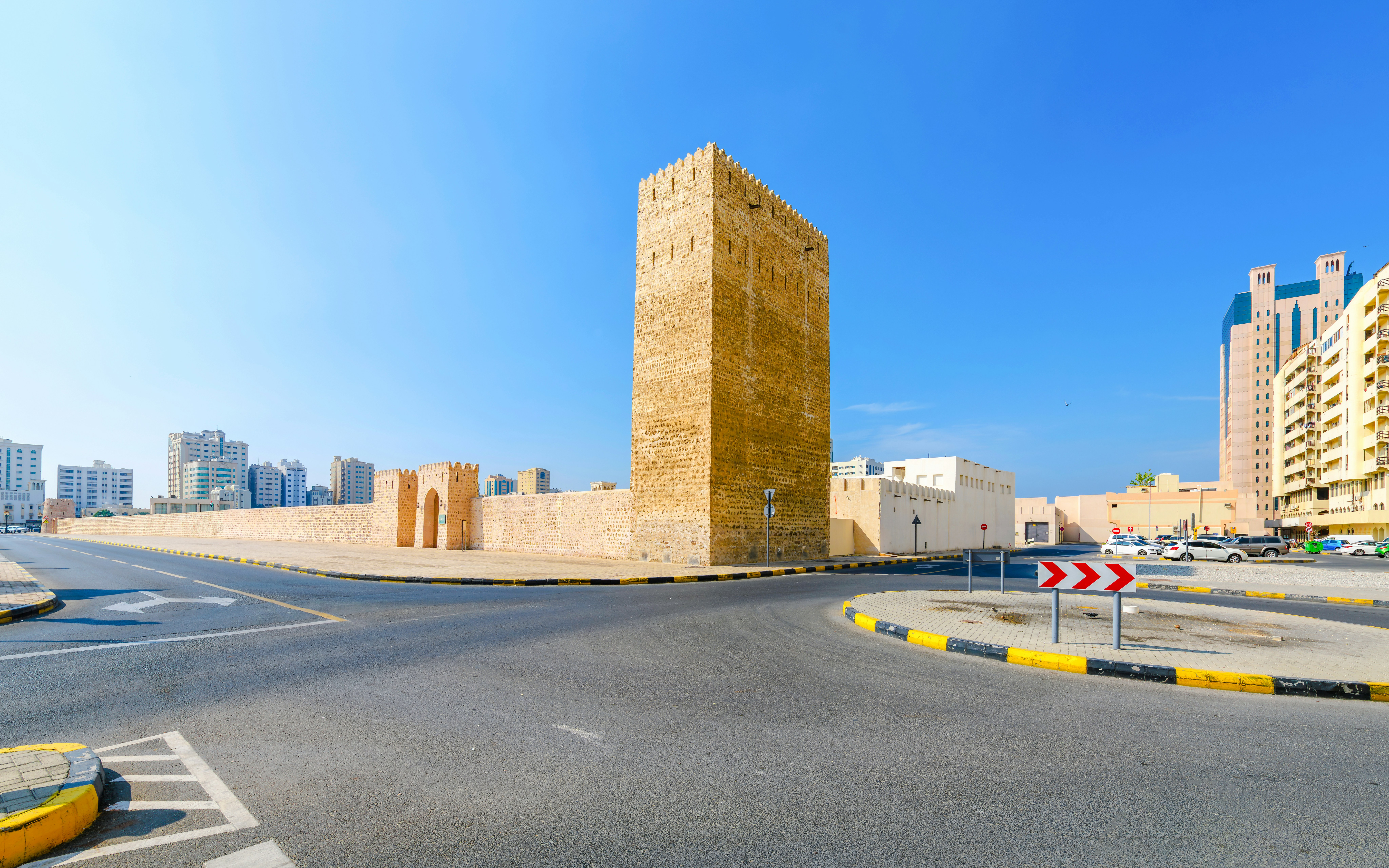 Sharjah Wall and fortress in Old Town, part of Heart of Sharjah Cultural Heritage Project.