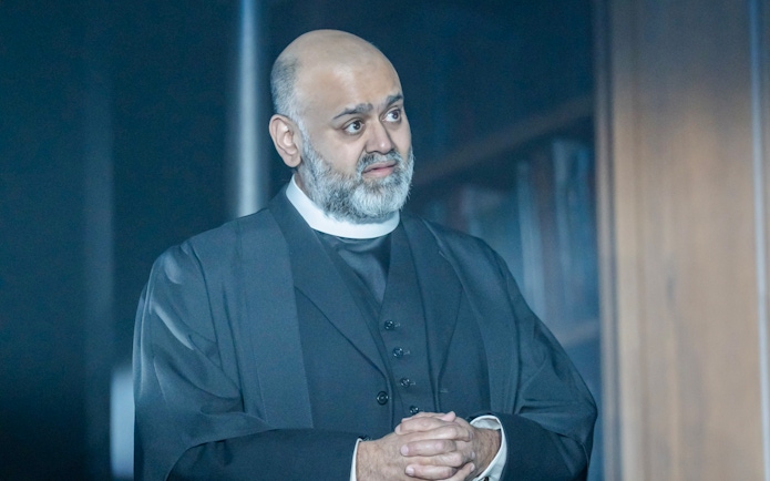 Actor in a scene from Shadowlands stage performance, Westend.