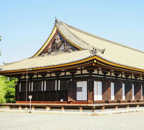 Sanjusangendo Temple exterior on Kyoto guided day trip.