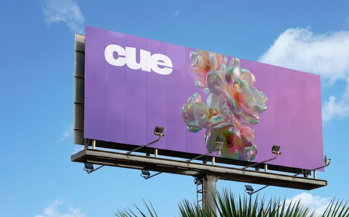 Billboard for Eden on Sundays CUE Ibiza Party with colorful floral design.