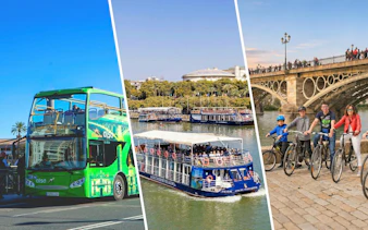 Bus tour, river cruise, and cycling in Seville combo package.