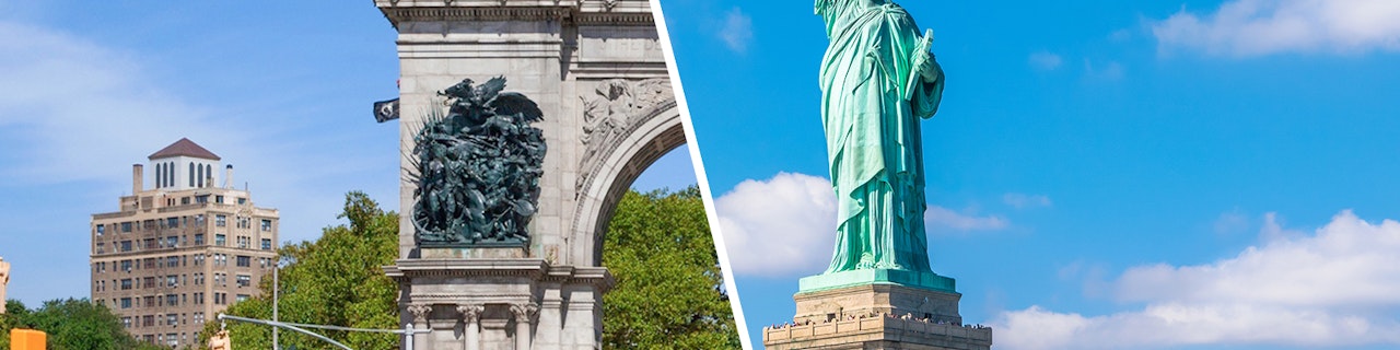Combo: tour di New York in autobus Hop-on Hop-off + biglietti per la Statua della Libertà ed Ellis Island
