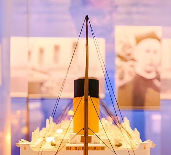 Model of Titanic ship at Titanic The Human Story exhibit, Sydney.