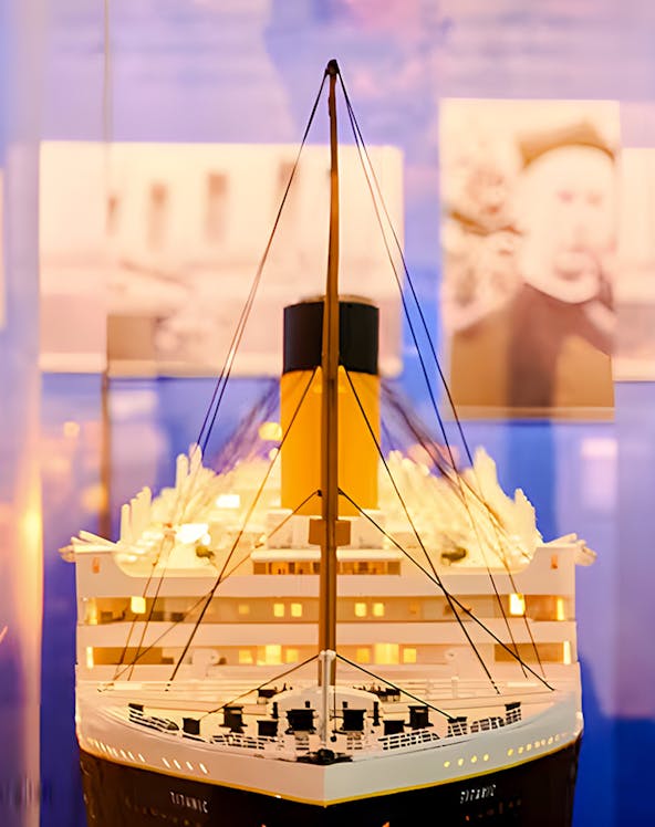 Model of Titanic ship at Titanic The Human Story exhibit, Sydney.