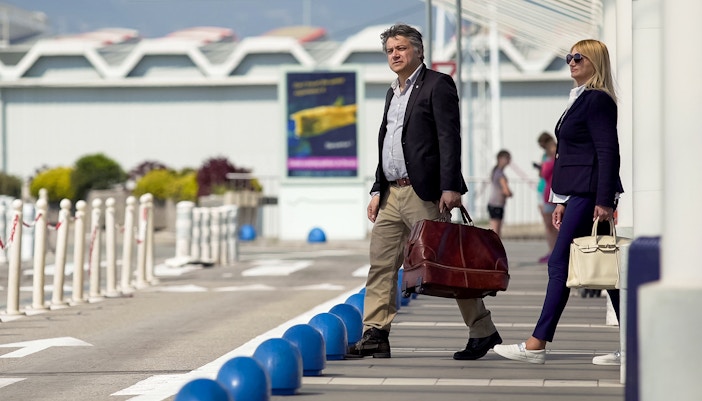 waiting for shuttle bus transportation