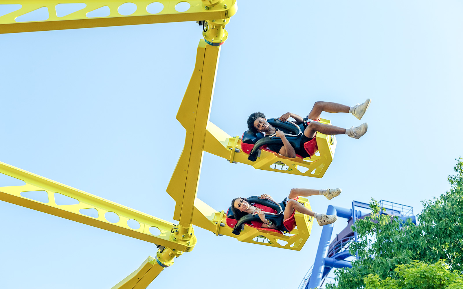 Riders enjoying Sol Spin ride at Kings Island.