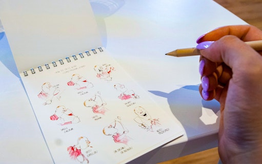 Wine tasting guide illustrations at The Wine School workshop.