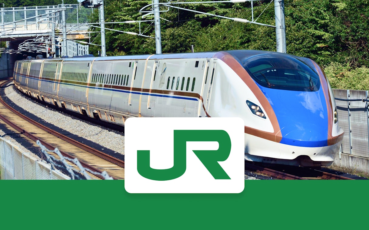 High-speed train on JR East line in Nagano, Niigata area.