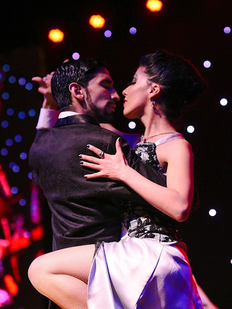 Tango dancers performing at El Viejo Almacén in Buenos Aires.