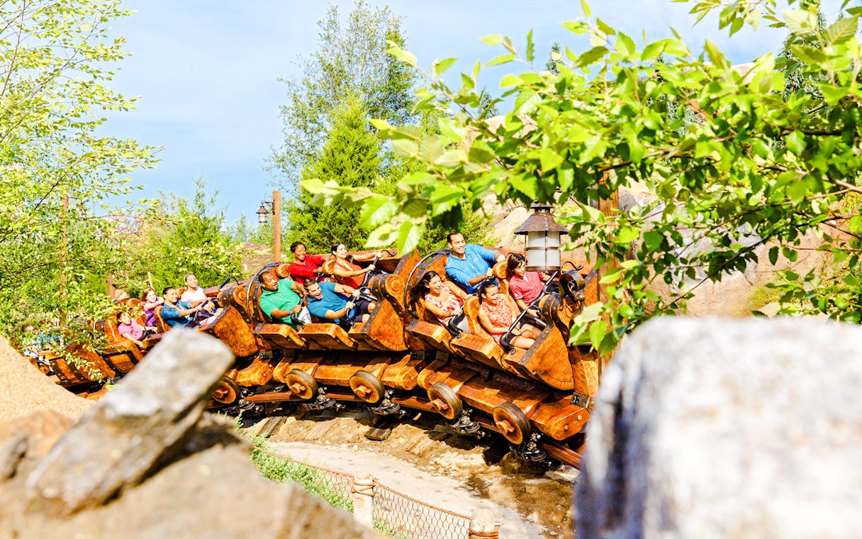 Guests enjoying a rollercoaster ride at Walt Disney World Resort, Orlando.