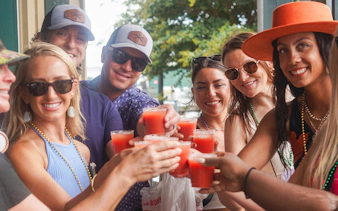 Group enjoying cocktails on a New Orleans walking tour.