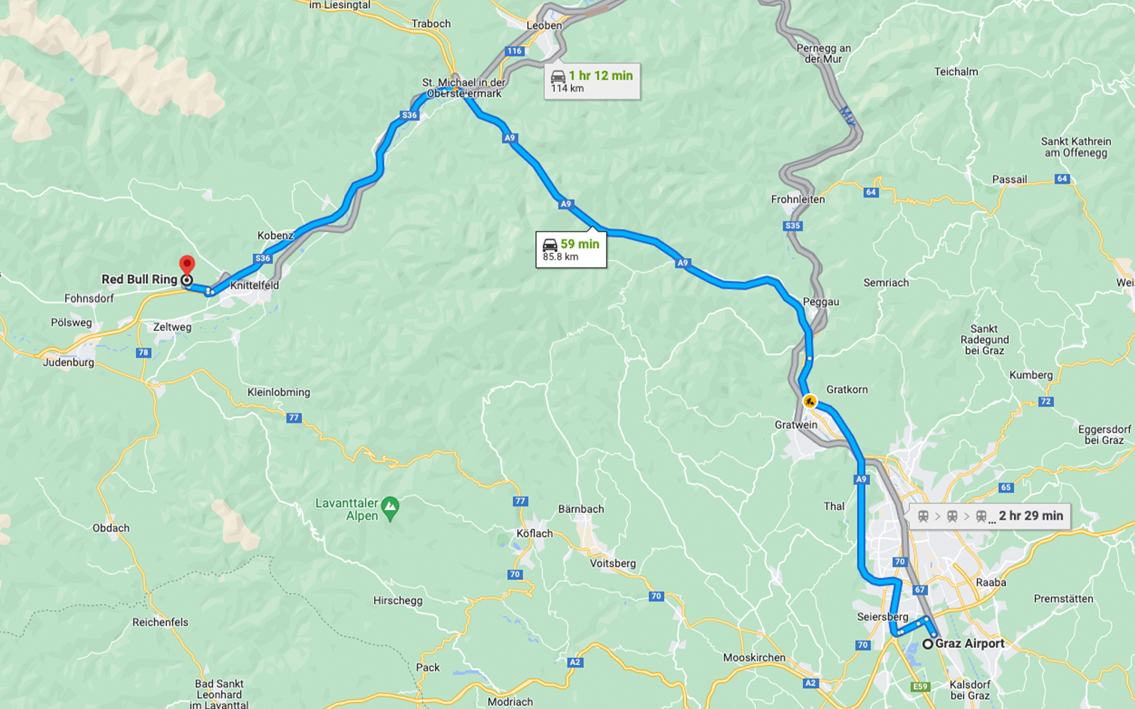 Como chegar ao GP da Áustria 2023