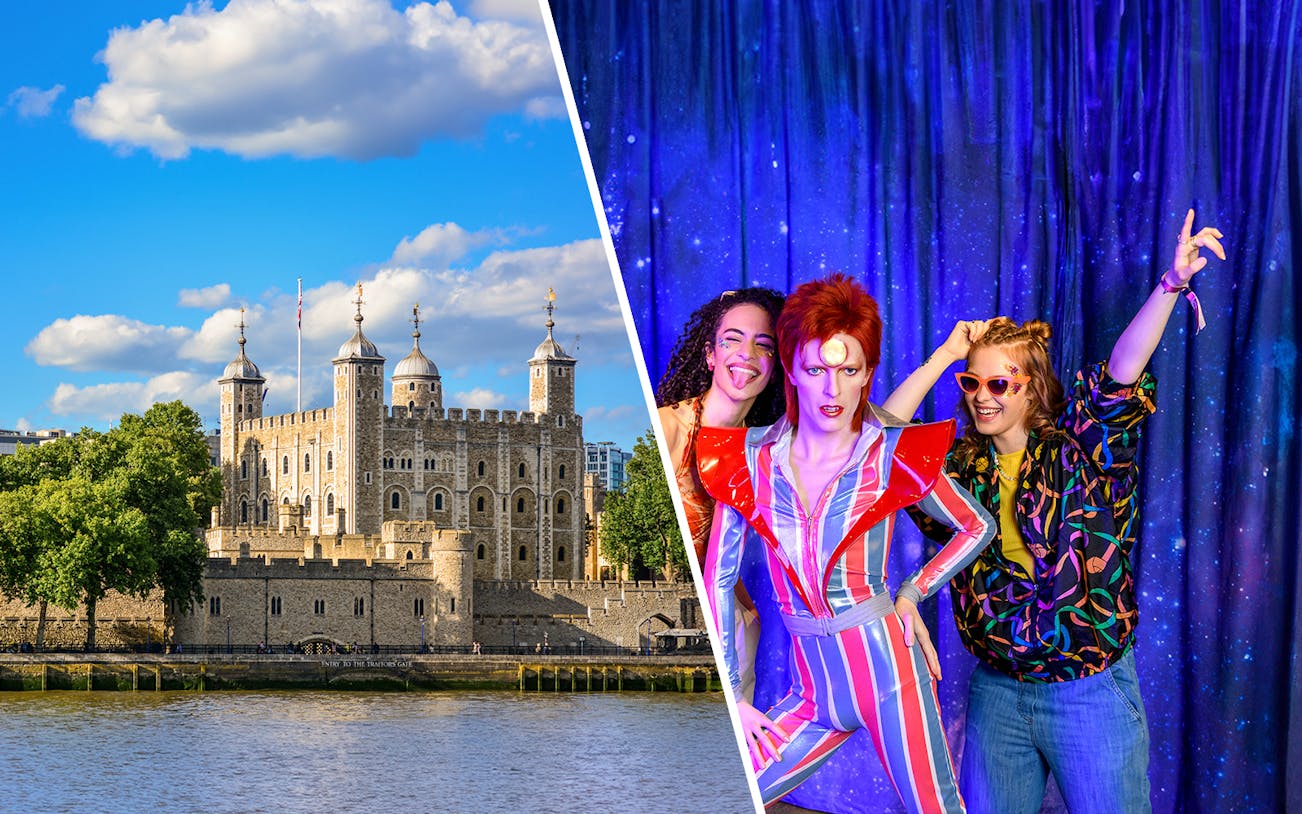Tower of London and Madame Tussauds London wax figures.
