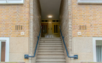 Entrance to Anne Frank's former home in Amsterdam, part of the bike tour.