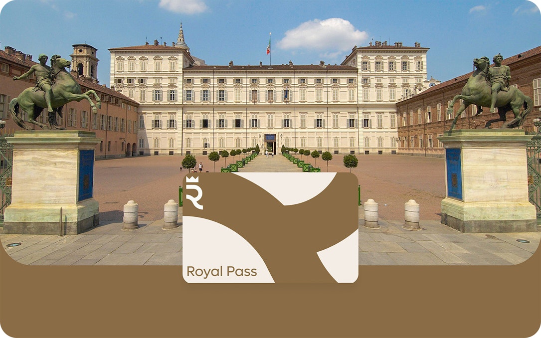 Royal Palace of Turin with equestrian statues, featuring Turin City Royal Pass.