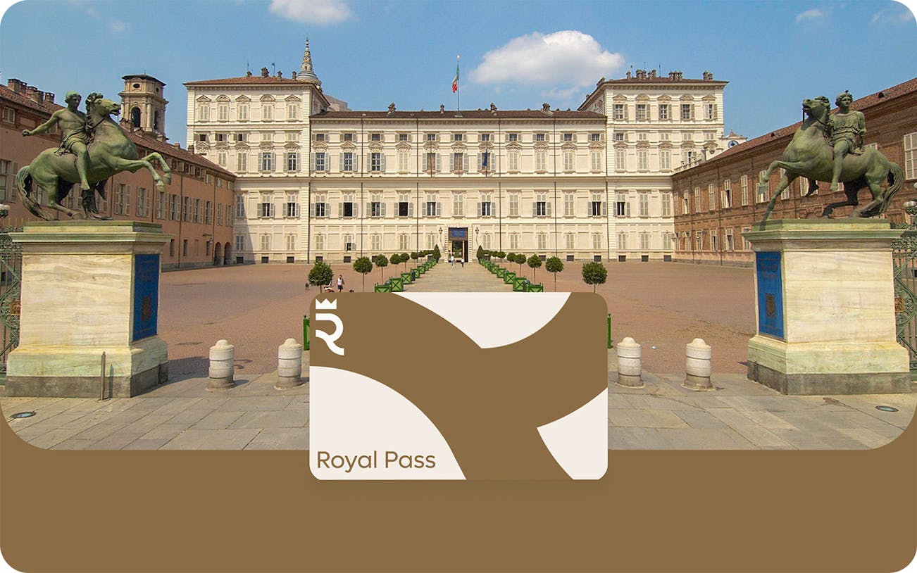 Royal Palace of Turin with equestrian statues, featuring Turin City Royal Pass.