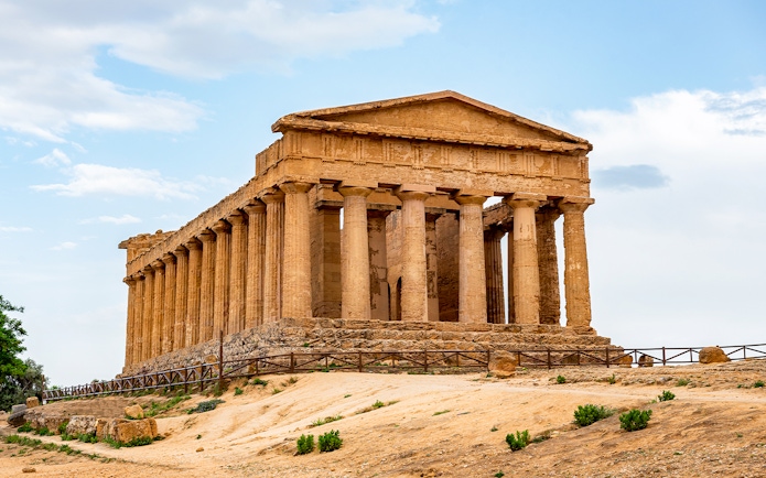 Ancient Greek temple in Valley of the Temples, Agrigento, Sicily.