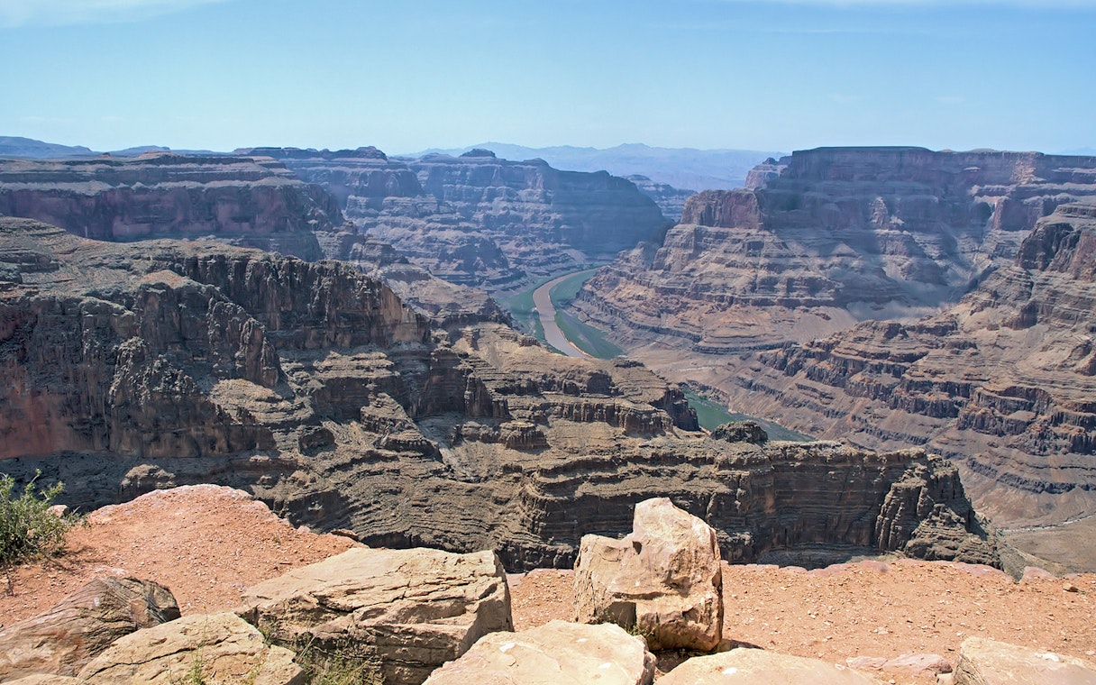 Grand Canyon West Rim view with Colorado River below.