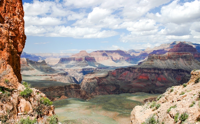 Grand Canyon view with layered rock formations on a Hummer tour.