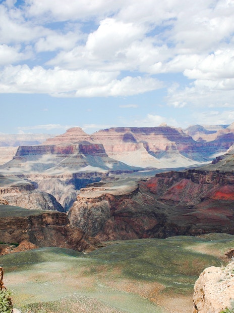 Grand Canyon view with layered rock formations on a Hummer tour.