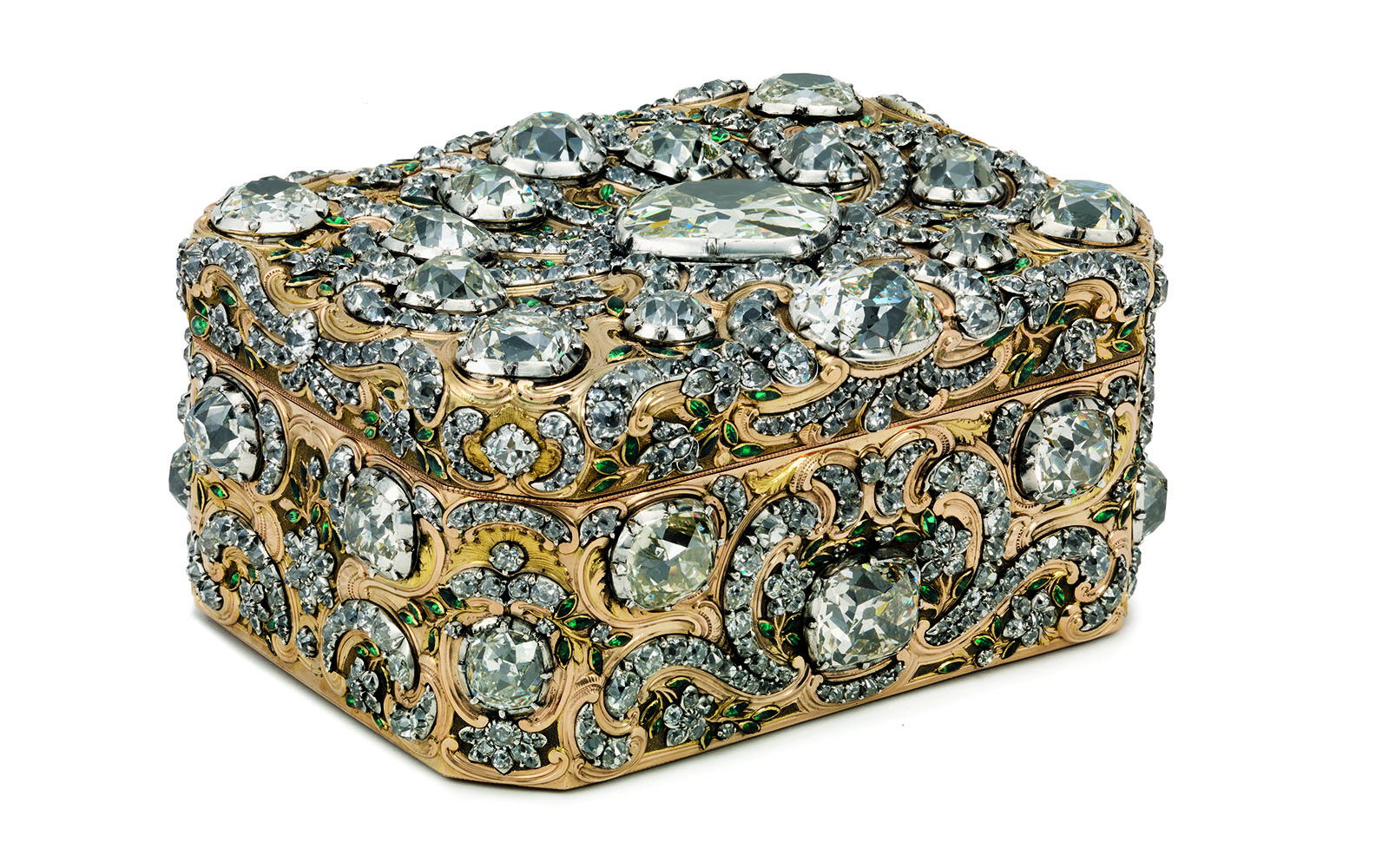 Ornate jeweled box from Royal Treasure Museum collection.