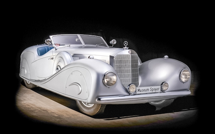 Classic Mercedes-Benz car at Technik Museum Speyer.