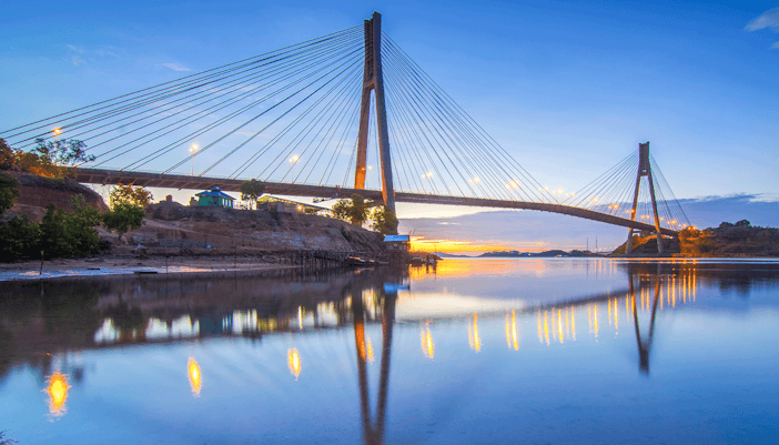 Barelang bridge at sunrise