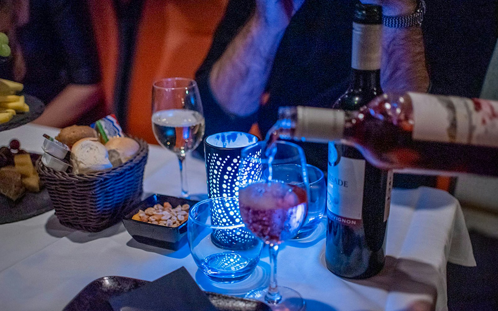 Amsterdam canal cruise with wine and Dutch cheese on Valentine's evening.