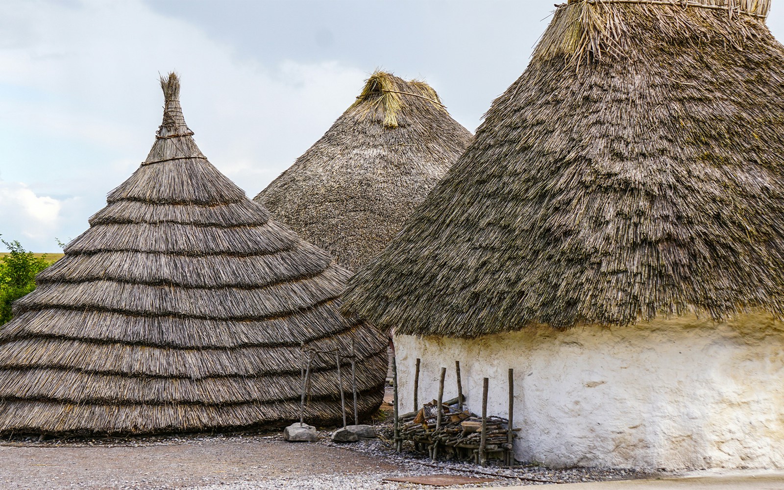 Neolithic huts near Stonehenge