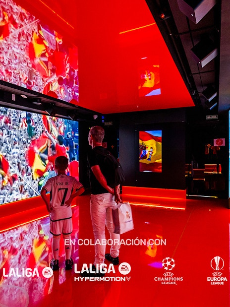 Visitors viewing football exhibits at Legends: The Home of Football Museum.