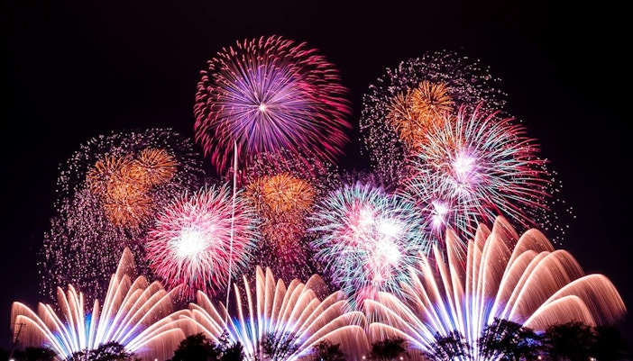 Fireworks display at Da Nang International Fireworks Festival, Vietnam.