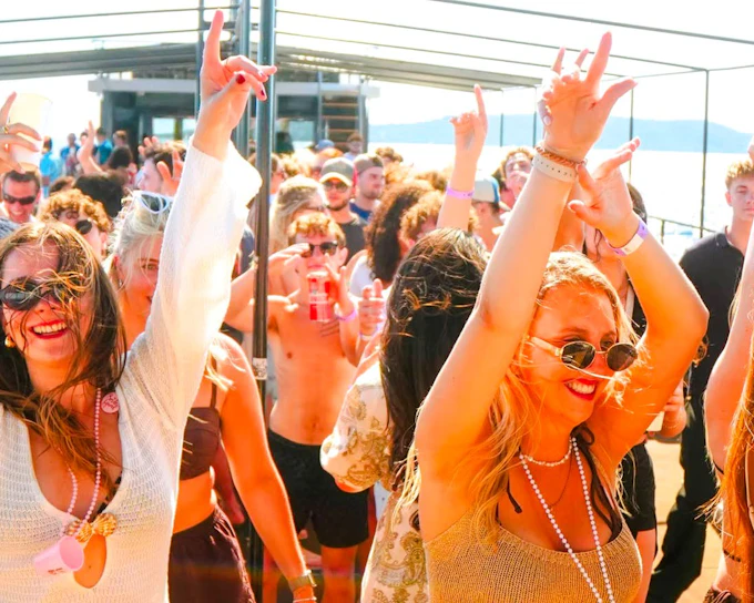 From Split: Blue Lagoon Yacht Party with Swim Stop, DJs & Nightclub Entry