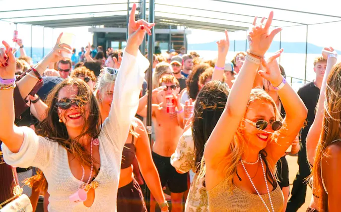 Guests dancing on Blue Lagoon Yacht Party from Split.