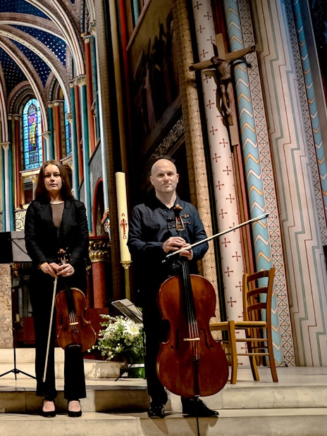 Orchestra performing at St Germain des Prés Church, Paris, France.