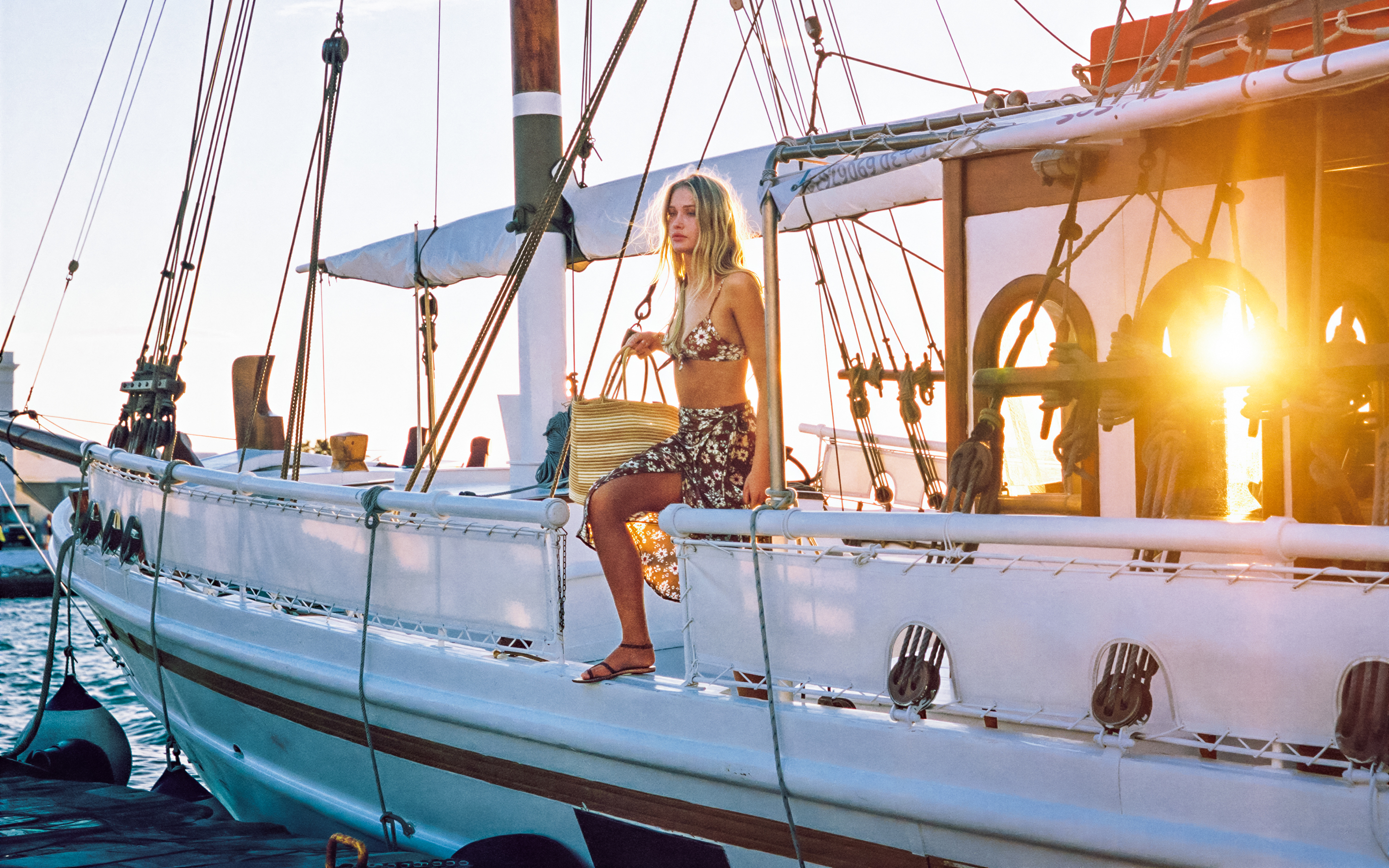 Guest enjoying sunset on a cruise ship deck in Corfu.