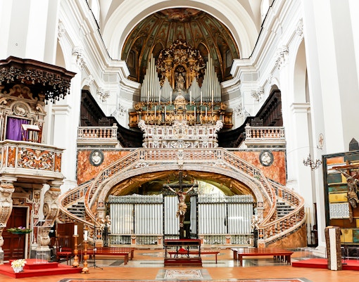 Visitors exploring the historic Catacombs of San Gaudioso in Naples, Italy, during a guided tour.